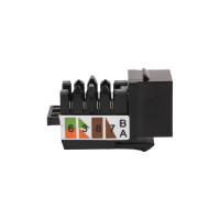 Вставка Keystone Jack RJ-45 WRline WR-KJ-RJ45-C5E-90-SW-BK 90 градусов, категория 5e, неэкранированная, заделка тип 110, цвет черный 505214