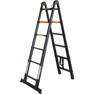 Телескопическая алюминиевая бытовая лестница-стремянка Rockforce 1.9+1.9 м, 6+6 ступеней RF-UP190-M