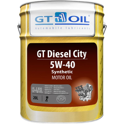 Масло GT OIL Diesel City SAE 5W-40 API CI-4/SL 8809059408018