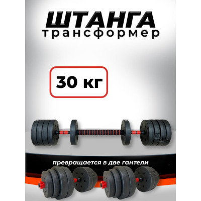 BARFITS Штанга пластиковая разборная 30кг (2 гантели х 15кг + коннектор) 1181160720
