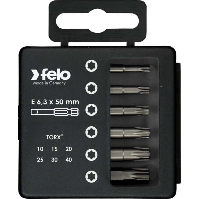 Felo Набор бит Tx Industrial 50 мм в кейсе, 6 шт 03691516