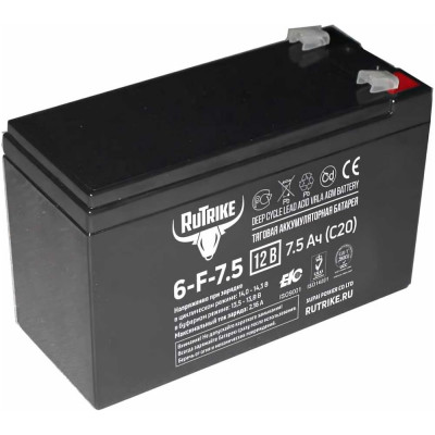 Rutrike Тяговый аккумулятор 6-F-7,5 (12V7,5A/H C20) 023938