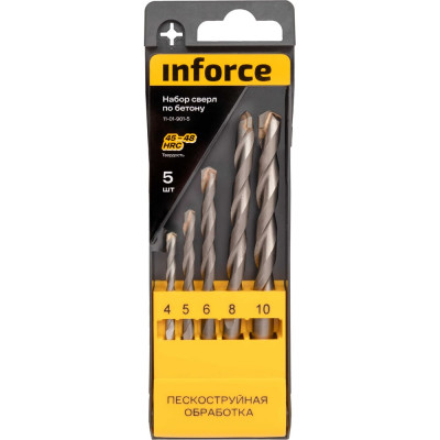 Inforce Набор сверл по бетону 5 шт. D 4; 5; 6; 8;10 мм 11-01-901-5