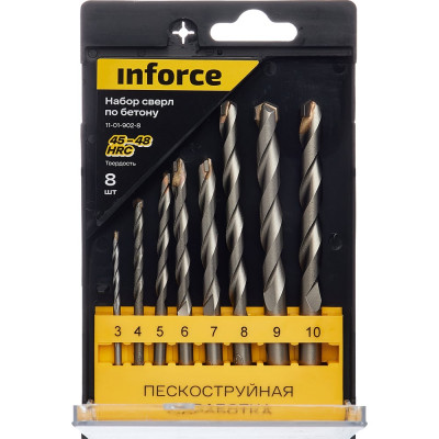 Inforce Набор сверл по бетону 8 шт. D 3-10 мм 11-01-902-8
