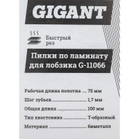 Gigant Пилки по ламинату для лобзика 2 шт. G-11066