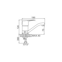 LEDEME Смеситель для кухни Картридж д.40мм L-15см L4550 97905