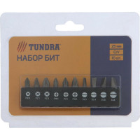 Набор бит (10 шт; PH-PZ-SL; 25 мм; CrV) ТУНДРА 2270980