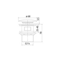 IDDIS Выпуск для умывальника с переливом Optima Home черный матовый OPHBM0Wi88