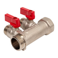 Резьбовой коллектор с кранами AQUALINK вн-нар 3/4, 1/2х2 (Цена за упаковку 2 шт.)  арт. 2424