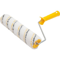 Малярный валик РемоКолор с рукояткой Микрофибра, ось 6мм, D40мм, красная рукоятка, 04-2-625