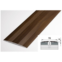 Порог прямой алюминиевый (78 мм; 0.9 м; декоративный; венге) Лука 00000001545