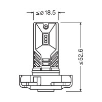 Автолампа OSRAM PSX24W, PG20-7, LED PREMIUM, COOL WHITE, 6000 K, 2 шт., 12 В 2604CW