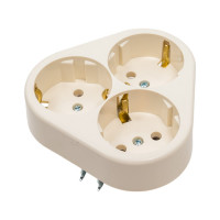 Трехместная розетка SVET РС16-5302 бежевый SV0302-0026