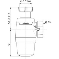Сифон WIRQUIN NEO 1 1/4х40 мм., без выпуска 30987068