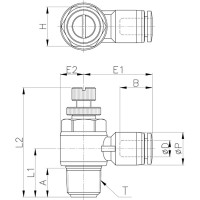 Дроссель с обратным клапаном 6 мм M5 CDC Pneumatics NSC 06M5N