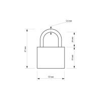 Навесной замок LOCKLAND с влагозащитной дужкой, 50 мм 6884225