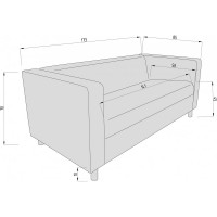 Диван Мягкий офис Аполло трехместный черный АП301ЧН