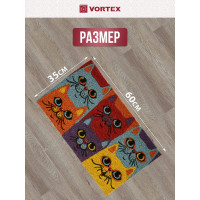 Кокосовый коврик VORTEX Котики ворс 15 мм, 35x60 см, на ПВХ основе 24337