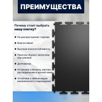 Плитка ПВХ ПО СЭК модульная на пол 25х25 см LT mini black Leather PVC Eco 01-00102901