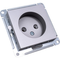 Розетка Systeme Electric AtlasDesign Сталь б/з, 16А, механизм SE ATN000941
