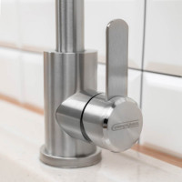 Смеситель для кухни СоюзКран поворотный излив 35 см., керамический картридж 35 мм., нержавеющая сталь SS01-R133 567-092