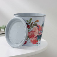 Горшок для цветов Доляна Танец журавлей 0.8 л, голубой 7306161