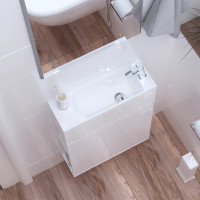 Тумба с раковиной 1Marka Stretto 50П 1д. Белый глянец У94716