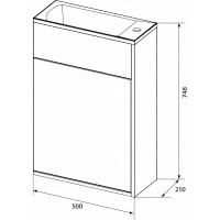 Тумба с раковиной 1Marka Stretto 50П 1д. Белый глянец У94716