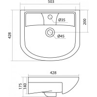Тумба с раковиной Onika Лада 50 напольная, белая 105002