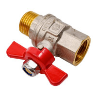 Шаровой кран MVI бабочка ДУ15, 1/2" ВН/НАР BV.514.04