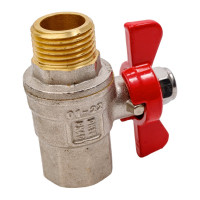 Шаровой кран MVI бабочка ДУ15, 1/2" ВН/НАР BV.514.04