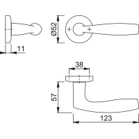 Ручка HOPPE M1515/23K Vitoria F49-R полированный хром-Resista, Schnellstift, А=120-135mm, без нижних розеток, крепление розеток на саморезы 65892