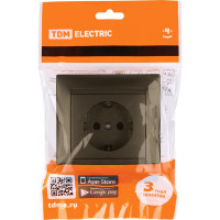 Розетка TDM ELECTRIC 2П+З 16А 250В бронза Лама SQ1815-0723