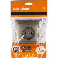 Розетка TDM ELECTRIC 2П+З 16А 250В бронза Лама SQ1815-0723