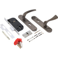 Врезной замок БУЛАТ ЗВ4-1.70.03.03 НОМОС (графит; 5 перфоключей; с ручками) 13977