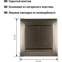 Выключатель на 2 направления 2 клавишный TDM ELECTRIC 10А бронза серия "Лама" SQ1815-0707