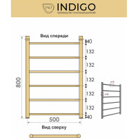 Полотенцесушитель INDIGO Line без полки (н.р.1") 80/50 (к-3, Золото) LLW80-50GDK3