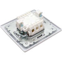 Выключатель Intro Solo 4-105-01 двухклавишный с подсветкой, 10А-250В, IP20, СУ, белый, Б0053593