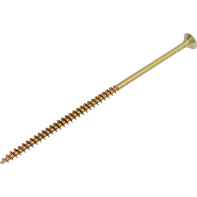 Универсальный саморез КВАДРА 5x120 желтый, потайная голова, цинк, уп. 4 шт. 504120004818