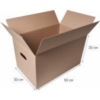 Картонная коробка PACK INNOVATION 50x30x30 см, с ручками, объем 45 л, 10 шт IP0GK0R0503030-10