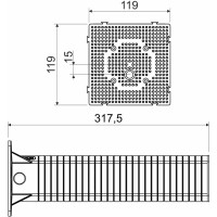 Монтажная панель KOPOS 120х120 для утепленного фасада 300мм L=317 мм MDZ 300_KB