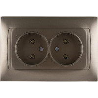 Двойная розетка TDM ELECTRIC 2П 10А 250В  бронза "Лама" SQ1815-0724
