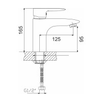 Смеситель для умывальника Gota Rocio Merida крепление гайка, d35 1/10 041010-GOTA