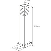 Садово-парковый светильник столб duwi Nuovo 90х140х610 Е27 алюминий/стекло IP65 черный 24397 7