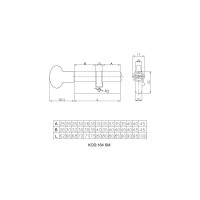 Цилиндровый механизм с вертушкой KALE KILIT 164 SM/68 (26+10+32) мм, латунь, 5 кл. 25561