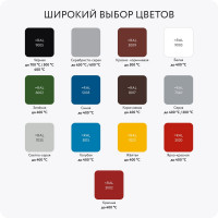 Термостойкая эмаль Elcon КО-868 красная,  (RAL 3002)  400 градусов, 25 кг 00-00000648