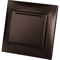 Розетка TDM ELECTRIC Лама 2П+З 16А 250В IP44 с крышкой шоколад SQ1815-0526