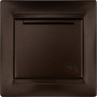 Розетка TDM ELECTRIC Лама 2П+З 16А 250В IP44 с крышкой шоколад SQ1815-0526