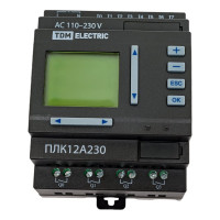 Программируемый логический контроллер TDM ELECTRIC ПЛК12A230 с дисплеем 230В SQ0750-0001