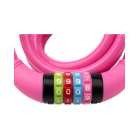 Тросовый кодовый замок для велосипедов и колясок Четыре сезона 150 см, розовый 79-0214